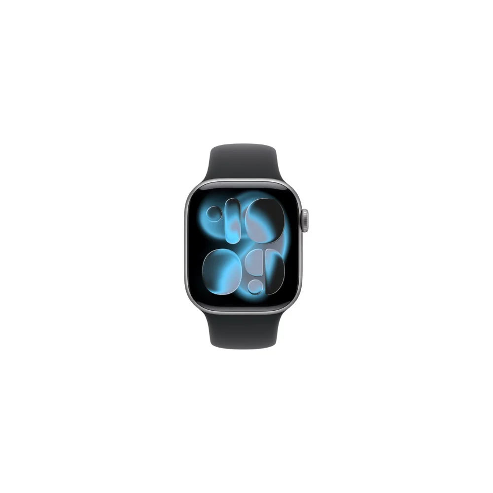 Apple Watch Series 11 GPS + Cell 42 mm skiffer titan, svart sportband - S/M