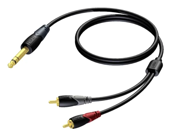 Kabel Procab-kabel PROCAB CLA719/1,5, 6,3 mm jack (M) stereo do 2 x RCA (M) (1,5m)