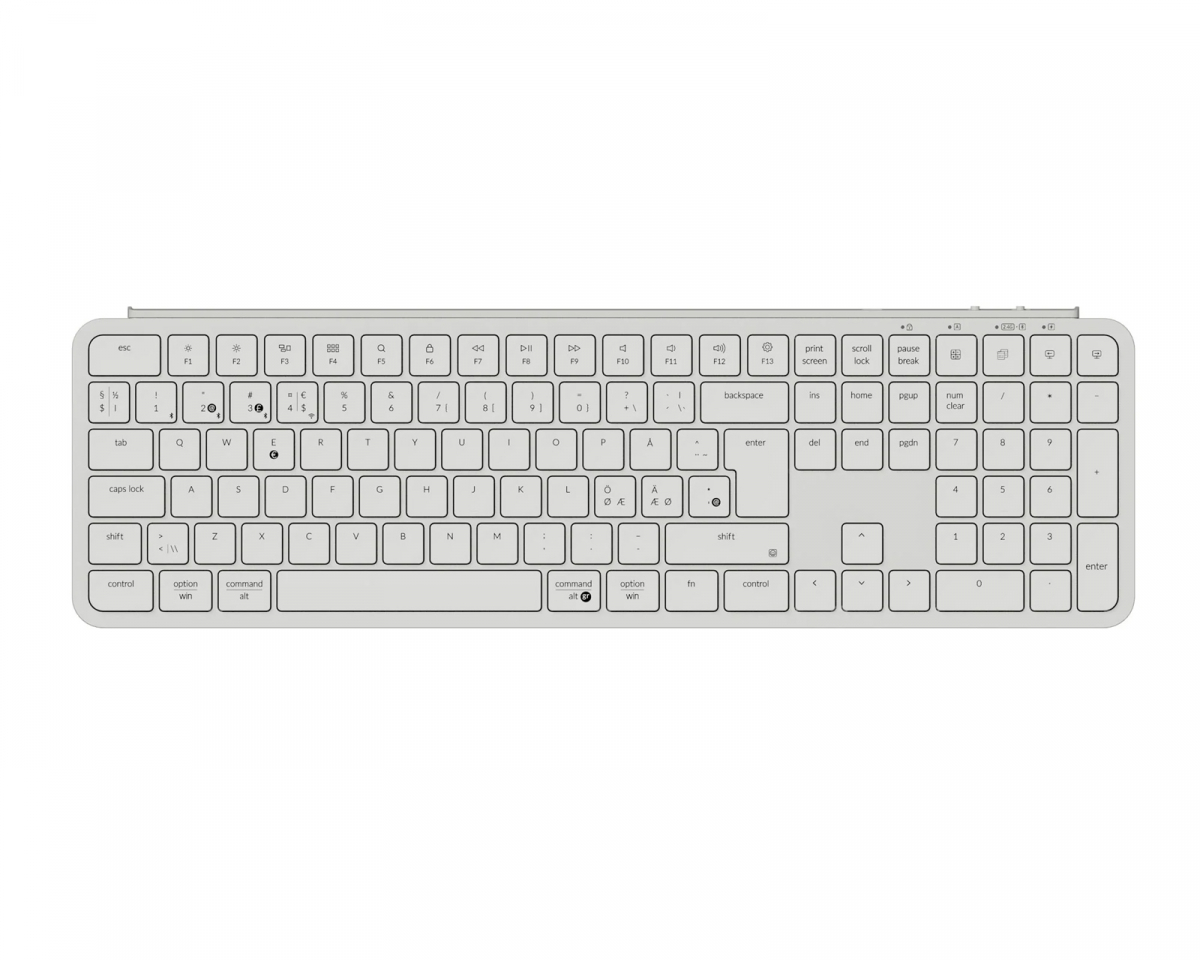 Keychron B6 Pro Ultra-Slim Trådlöst Tangentbord Vit, bild 3