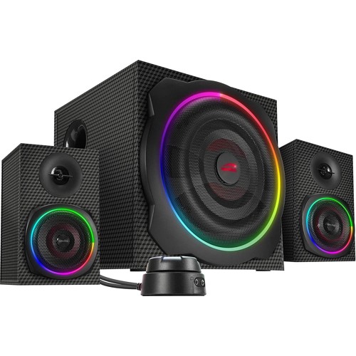 SPEEDLINK GRAVITY CARBON RGB - Högtalarsystem - för persondator - 2.1-kanals - trådlös - Bluetooth - 60 Watt (Total)