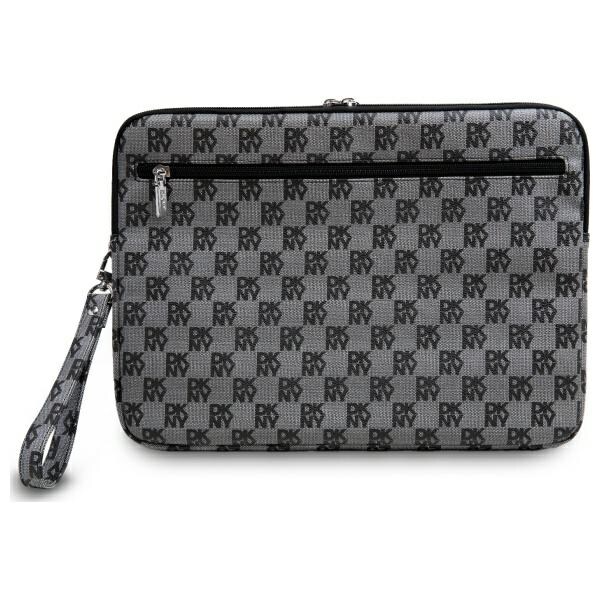 DKNY Fodral för bärbar dator 16" med rutmönster och tryckta ränder - Svart, bild 3