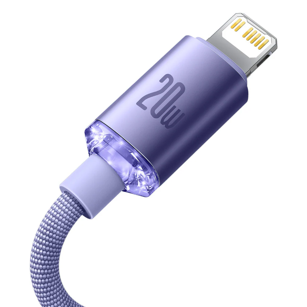 Baseus USB-C till Lightning kabel 20W PD, 1.2m - Lila, bild 5