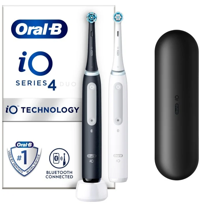 Oral-B iO 4 2-pack Svart och Vit eltandborste