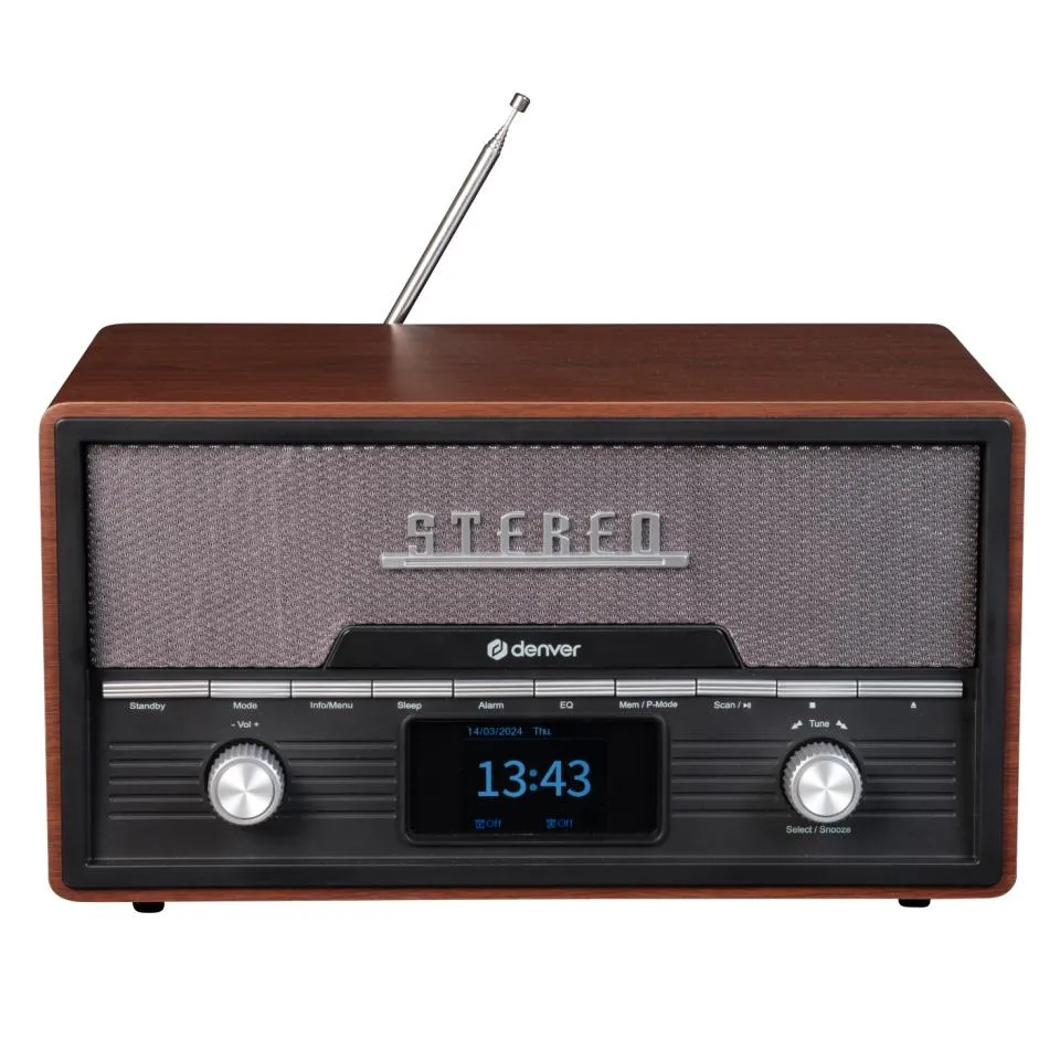 DENVER MDA-525DW - Ljudsystem - 2 x 50 Watt - mörkt trä