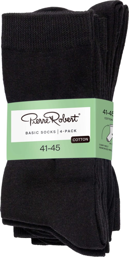 Pierre Robert Basic Socks Cotton X4 Black 41-45