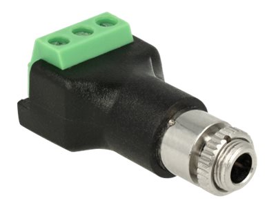Delock terminalblock 3-pol till stereo hona 3.5 mm för installation – Grön/svart