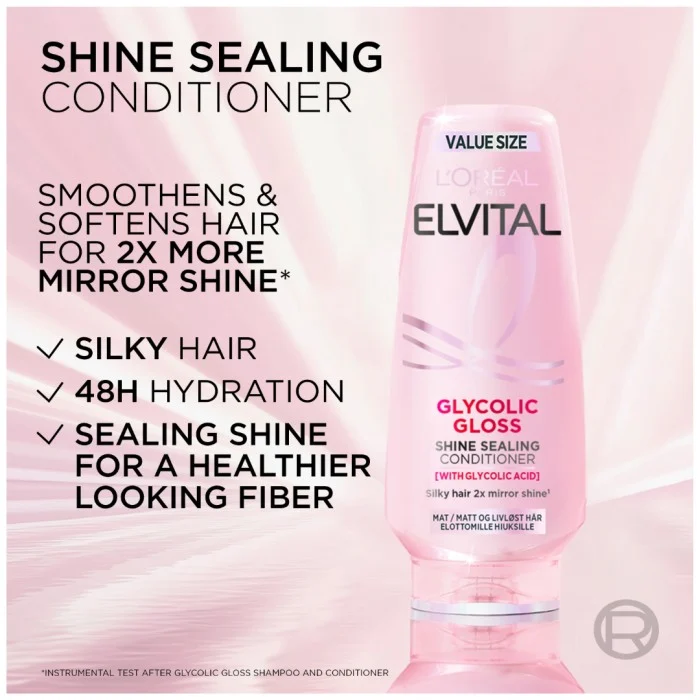 L'Oréal Paris Elvital Glycolic Gloss Balsam för glanslöst hår 300 ml, bild 3