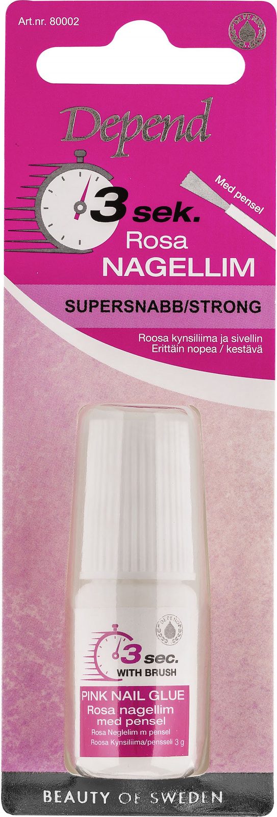 Depend 3 Sec Pink Nail Glue With Brush