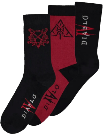 Diablo IV Hell Crew Socks 3-Pack (Storlek 39-42)