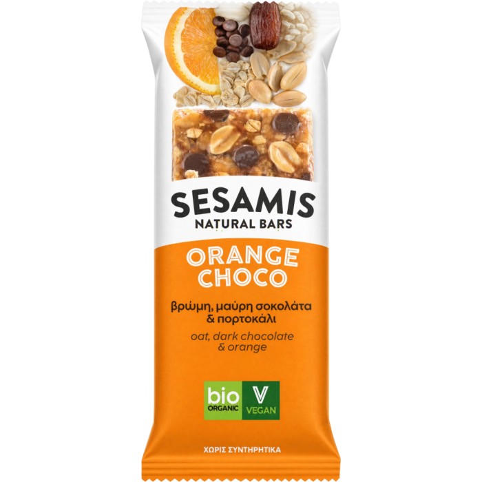 Sesamis Natural Bar Orange Choco 34 g