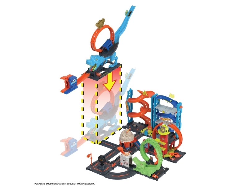 Hot Wheels City T-Rex Loop HKX42 lekset, 1 leksaksbil, från 4 år