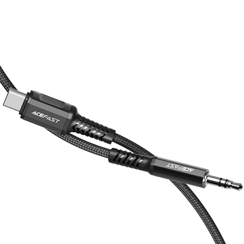 Acefast ljudkabel USB typ C - 3,5 mm minijack (hane) 1,2 m, AUX svart (C1-08 svart), bild 3