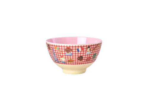 Rice - Melamine Bowl with Red Kids in Paris Print - Pink - 300 ml, bild 2