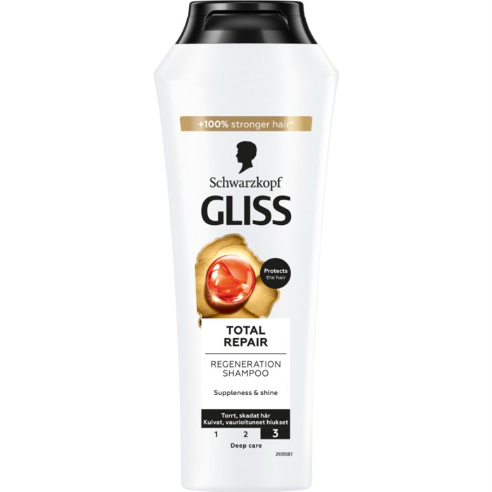 Schwarzkopf Gliss Regeneration Shampoo Total Repair for Dry Hair & Damaged Hair 250 ml, bild 2