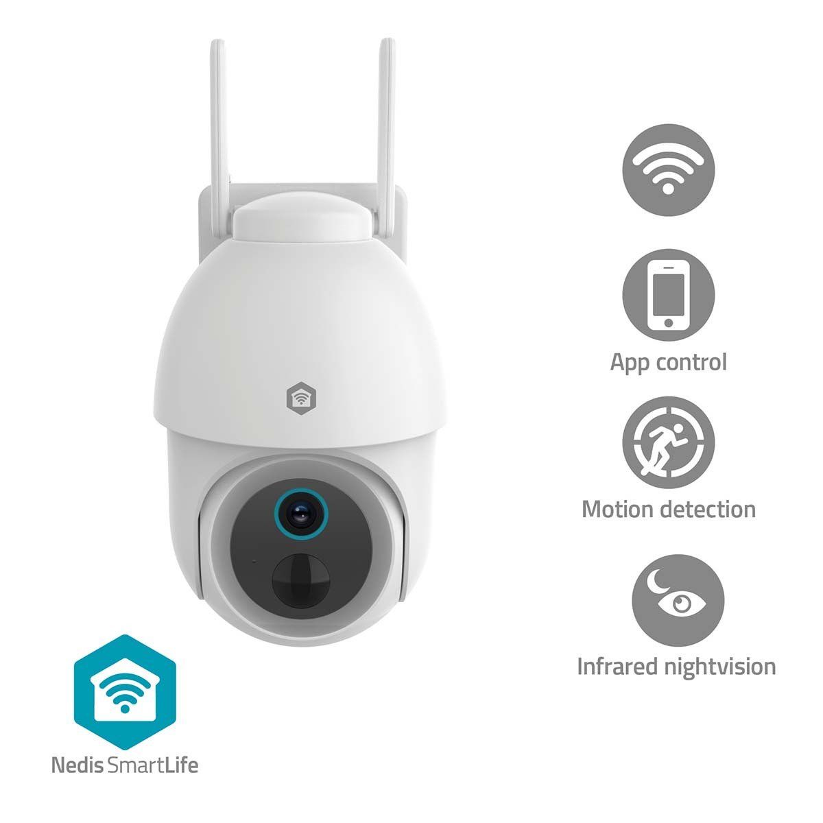 Nedis SmartLife IP-kamera utomhus | Spotlight | 3MP Full HD 1296p | Pan tilt | IP65