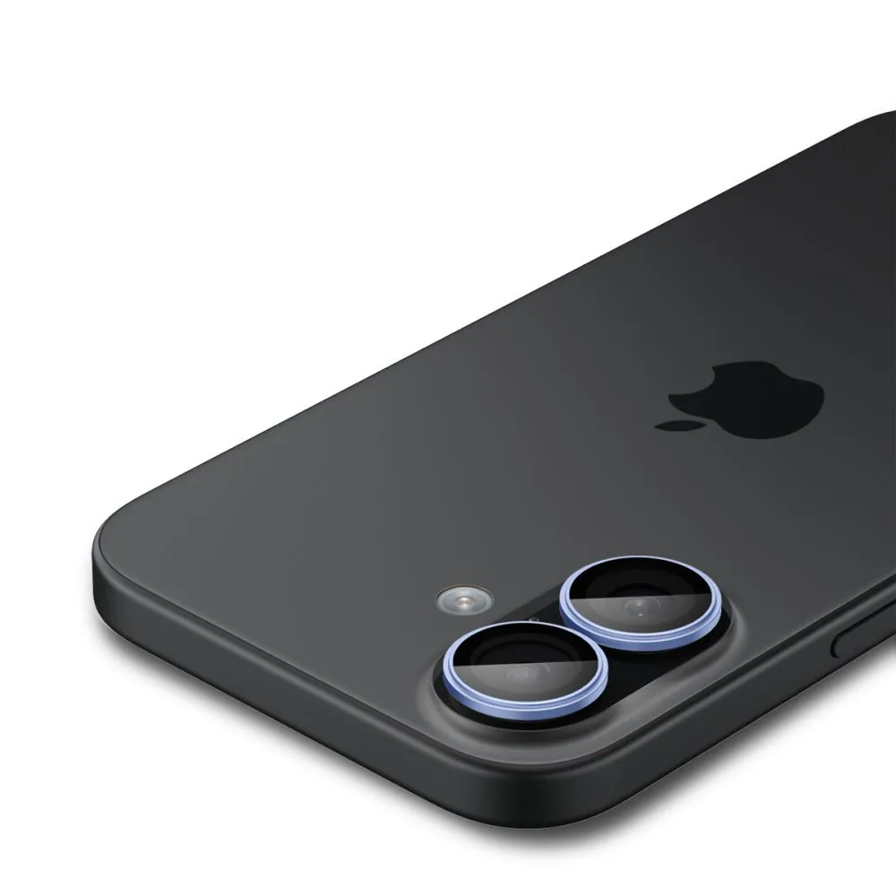 Spigen Optik Pro GLAS.TR "EZ FIT" kameraskydd 2-pack för iPhone 16 / 16 Plus / 17 - Blå, bild 4