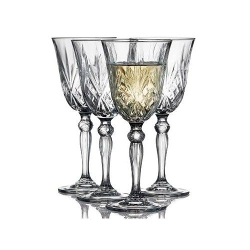 Lyngby Glas - Crystal Melodia White Wine Glass - 21 cl - Set of 4