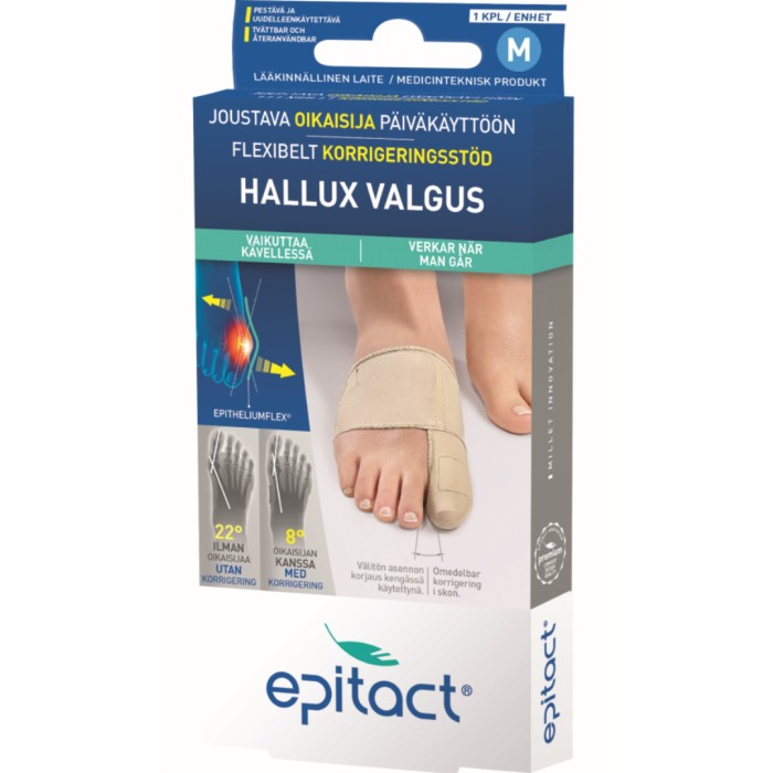EPITACT Hallux Valgus Flexibelt Korrigeringsstöd Medium, 1 st