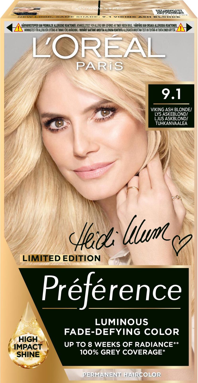 L'Oréal Paris Préférence Permanent Color 9.1 Viking Ash Blonde 9.1 Viking Ash Blonde
