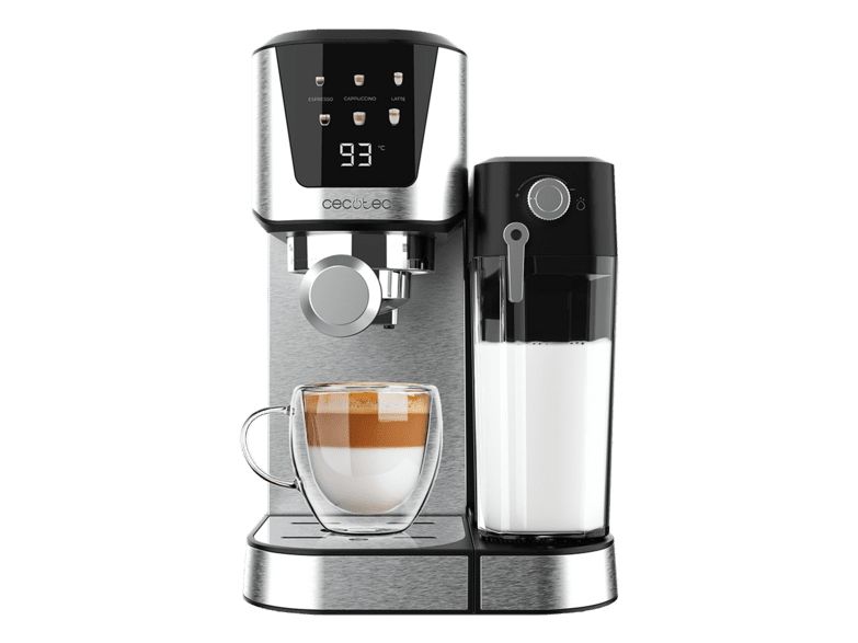 Cecotec 00651, Espressomaskine, 1 L, Malet kaffe, 1350 W, Sort, Rustfrit stål