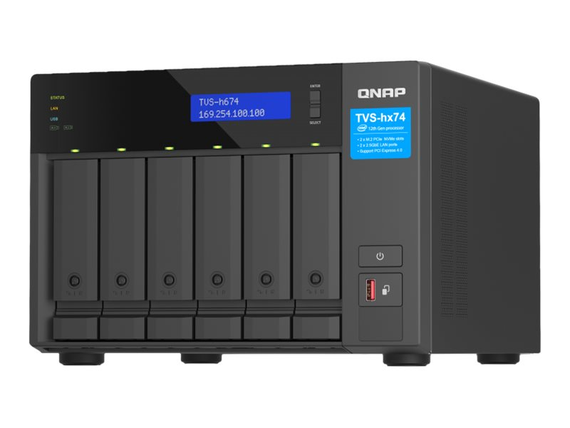 QNAP TVS-h674, 6-bay NAS, 2xM.2, Intel Core i3-12100, 16 GB RAM, 2x2.5Gbe LAN, bild 3