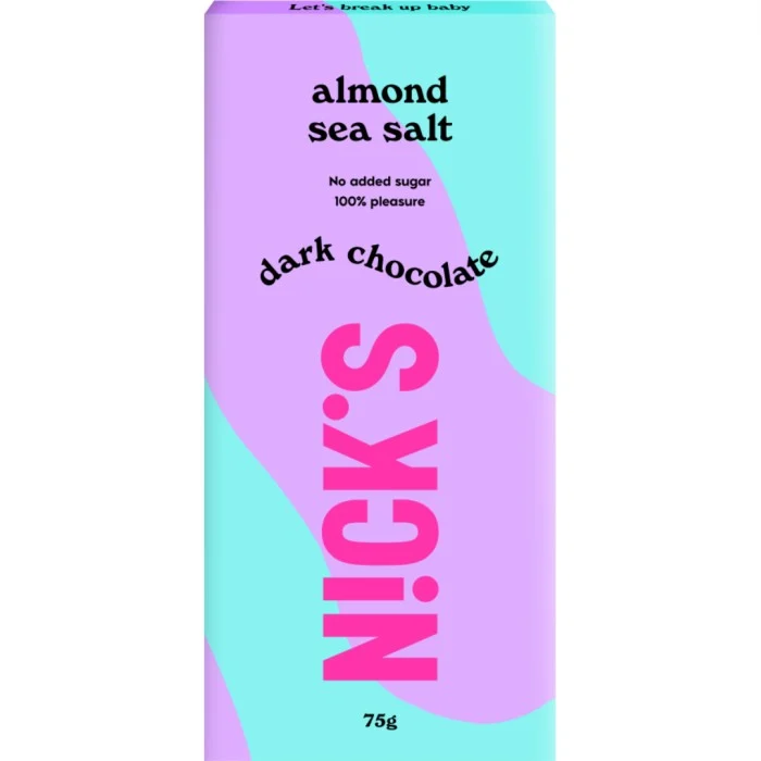 Nicks Milk Chocolate, Almond Sea Salt, 75 g