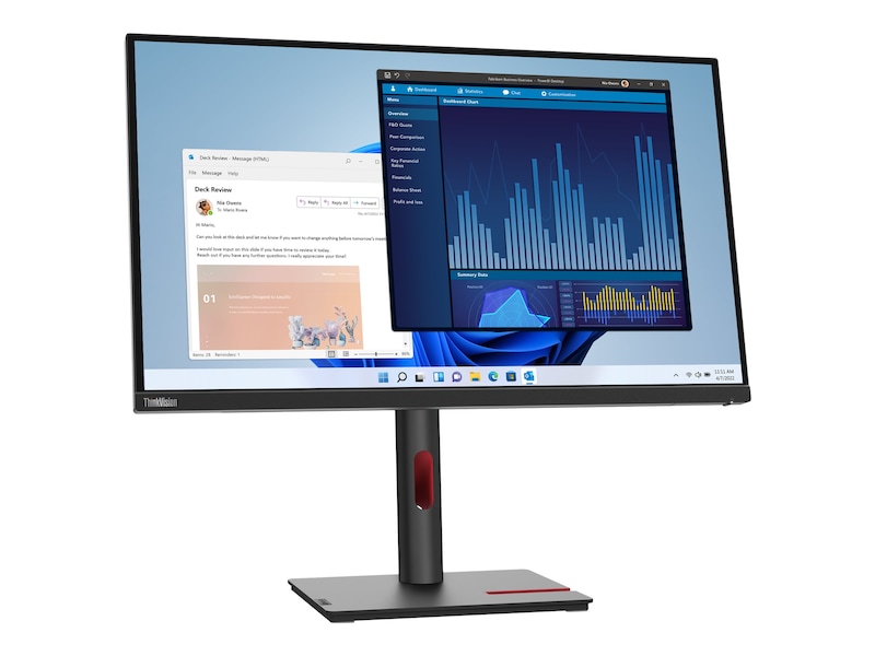 27" Lenovo ThinkVision T27p-30, IPS 4K/3840x2160, 4 ms, höjdjusterbar, pivot, HDMI/DP/USB-C 90W, USB 3.2-hubb, bild 4