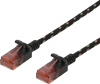 Nätverkskabel oskärmad Cat6a, Deltaco Tough Slim, 3,8mm i diameter, 2 meter - Svart