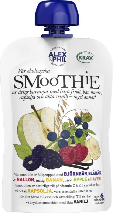 Alex&Phil Smoothie med Blåa Bär & Vanilj 6M 100 g