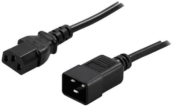 Strömkabel Powerwalker IEC extension cable, rak C13 - rak C20, 1,8m - Svart, bild 2