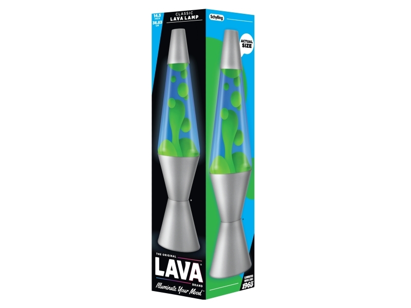 lav Lava® bordlampa grön/blå med silverfot, 37 cm
