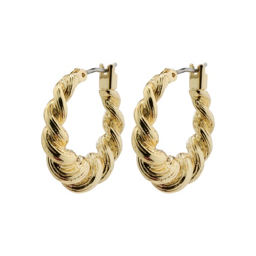 PILGRIM - EILEEN Twirl Hoop Earrings - Gold-Plated - 21 mm