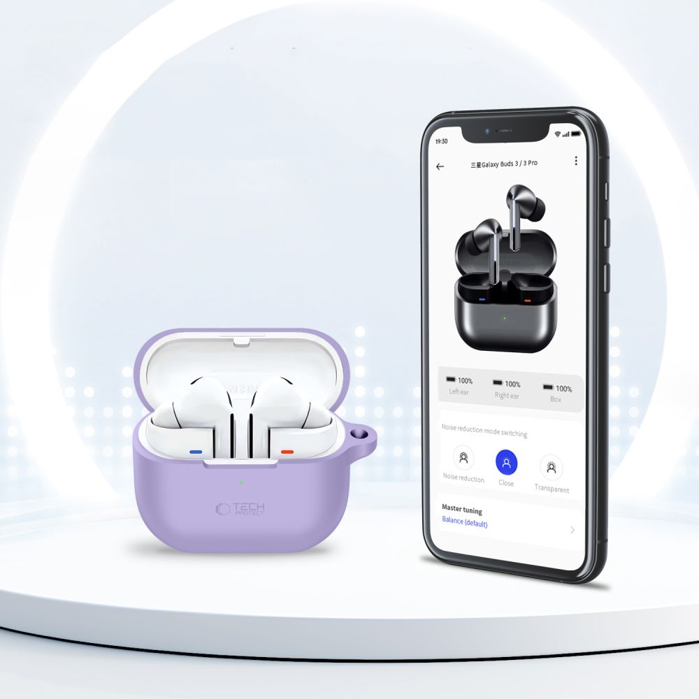 Tech-Protect Silicone Hook Skal till Samsung Galaxy Buds 3/3 FE/3 Pro - Lila, bild 5