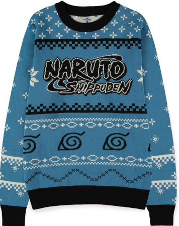 Naruto Shippuden Stickad X-Mas Jultröja Blå (Large)