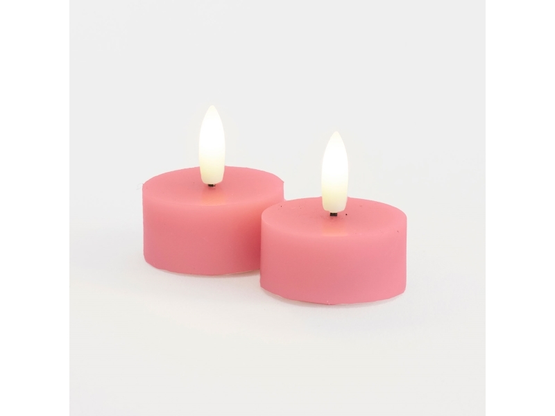 Sirius Sille värmeljus 2-pack, Ø4,5 x H2,2 cm, old rose