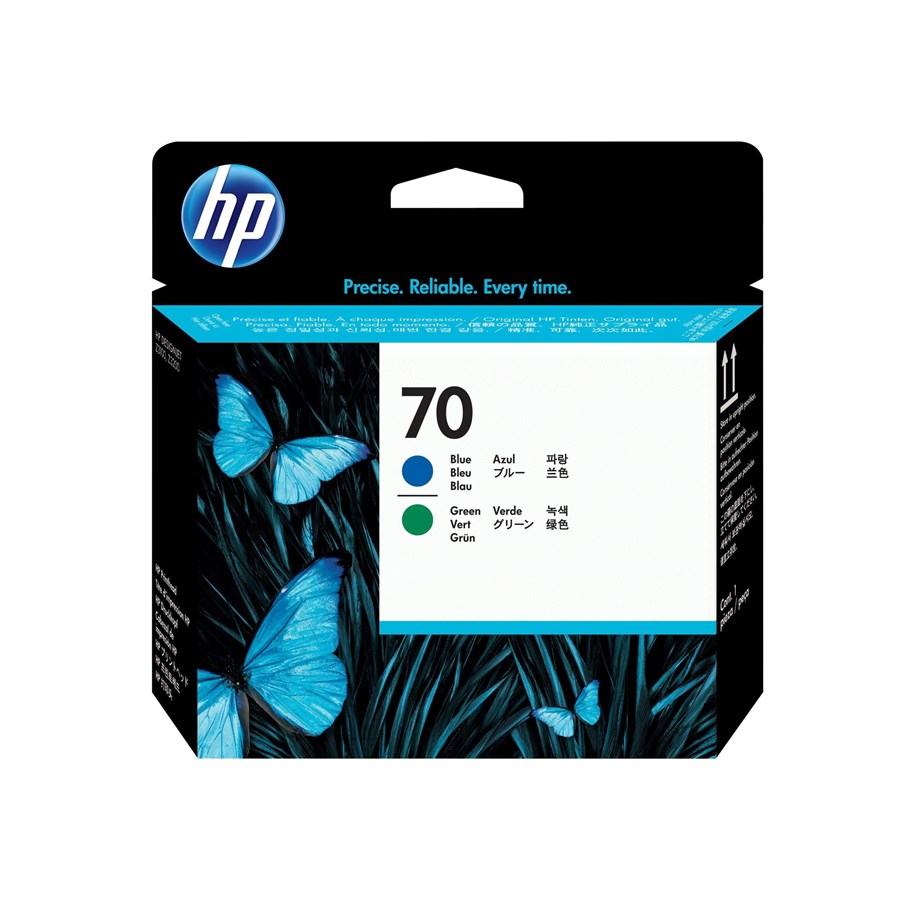 HP 70 - Blå, grön - skrivhuvud - för DesignJet HD Pro MFP, T120, Z2100, Z3100, Z3100ps, Z3200, Z3200ps, Z5200, Z5400, bild 2