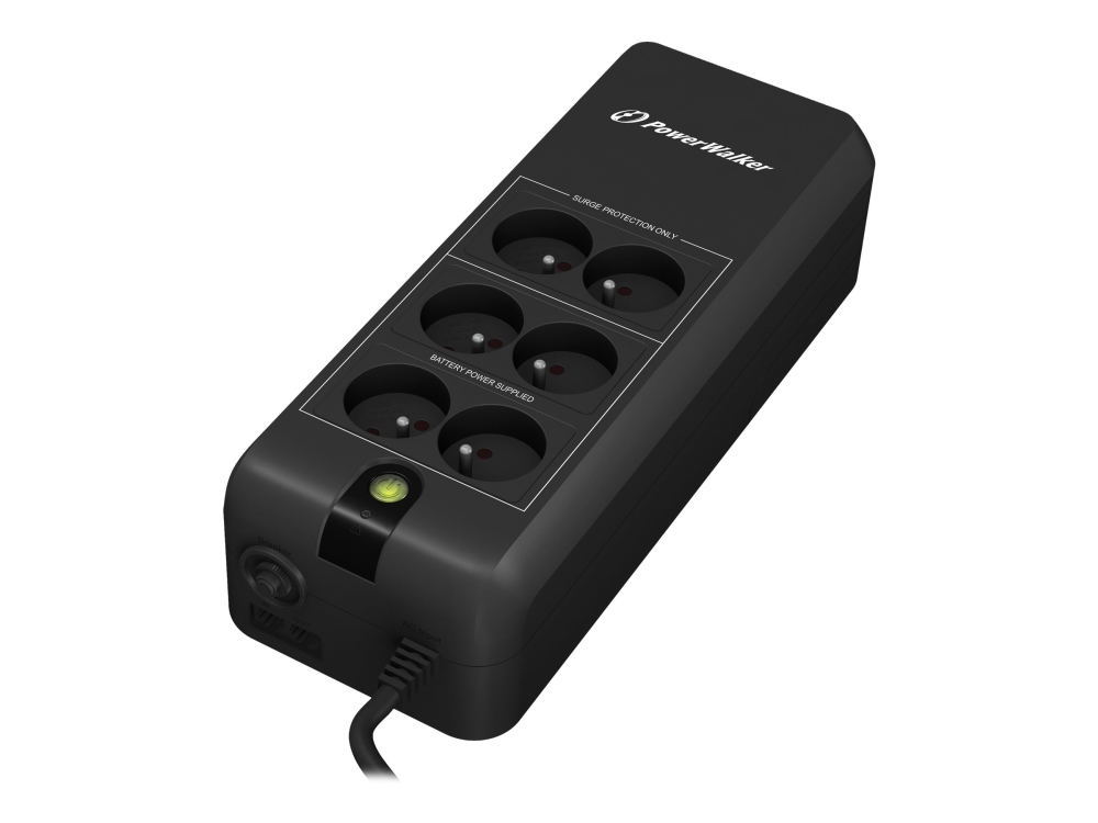 PowerWalker VFD 600 APFC FR - UPS - AC 220/230/240 V - 300 Watt - 600 VA - 5 Ah - utgångskontakter: 6 - svart
