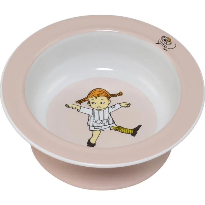 Rätt Start skål med sugkopp, Pippi cirkus rosa