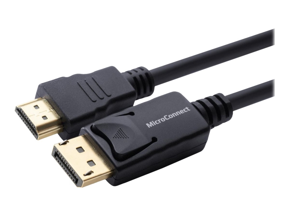 MicroConnect - Adapterkabel - DisplayPort hane spärrad till HDMI hane - 10 m - dubbelt skärmad - svart - 1080p stöd 60 Hz