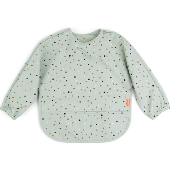 Done by Deer Sleeved Pocket Bib Happy Dots, Green