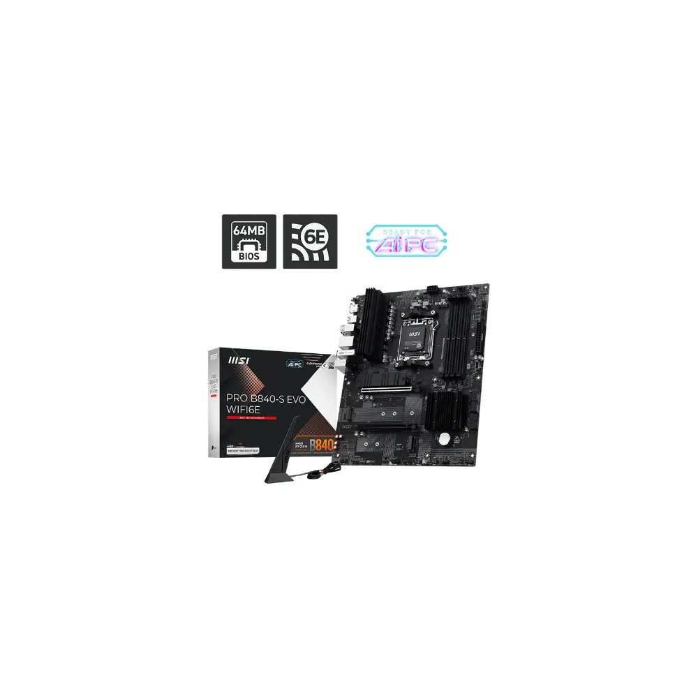 MSI Pro B840-S Evo Wi-Fi 6E ATX AM5, bild 2