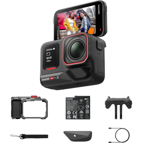 Insta360 Ace Pro 2 actionkamera enkelt batteri Xplorer Bundle, Skiffergrå