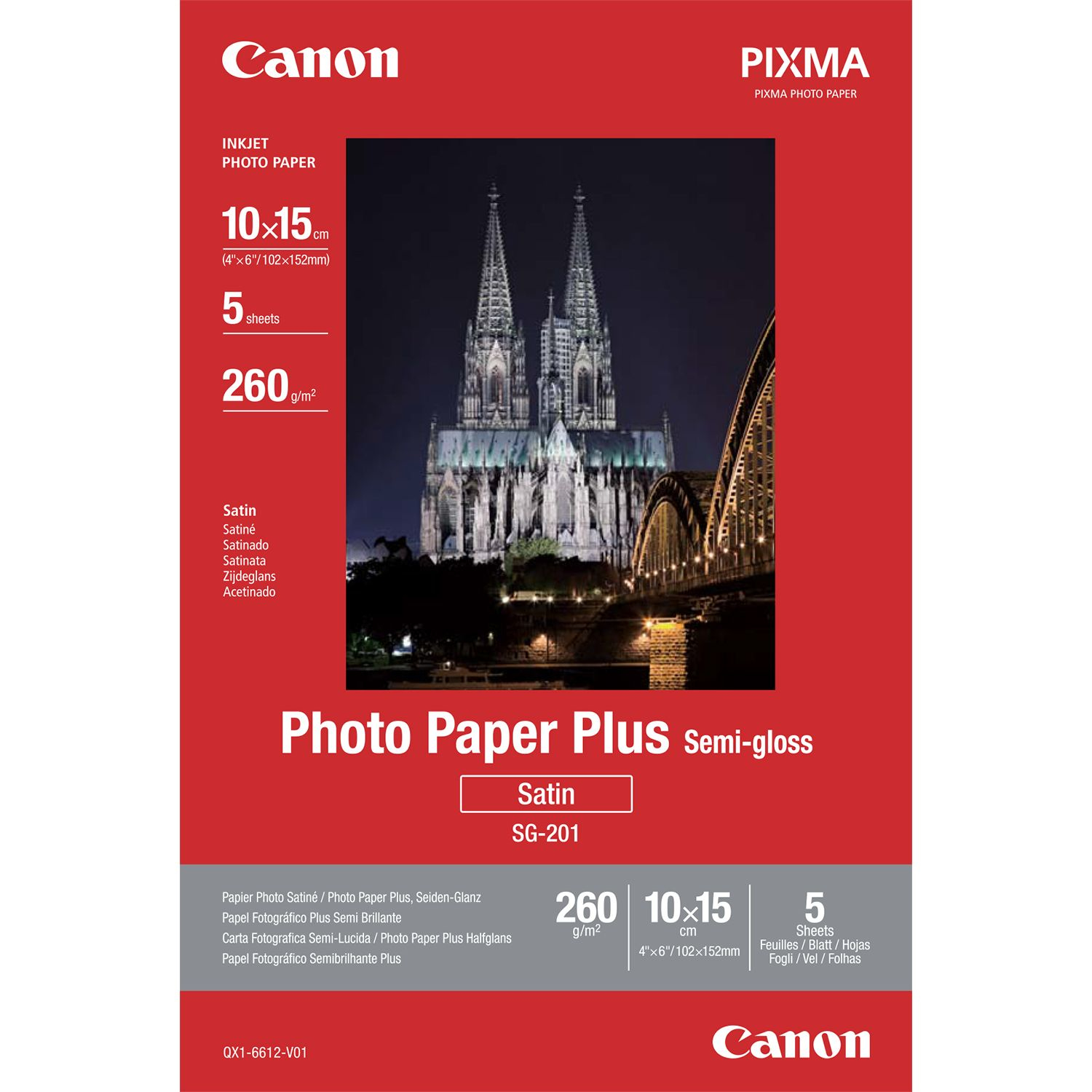 Canon SG-201 Photo Paper Plus Semi-Gloss, 10x15 cm, 260g/m2, 5 ark, bild 3