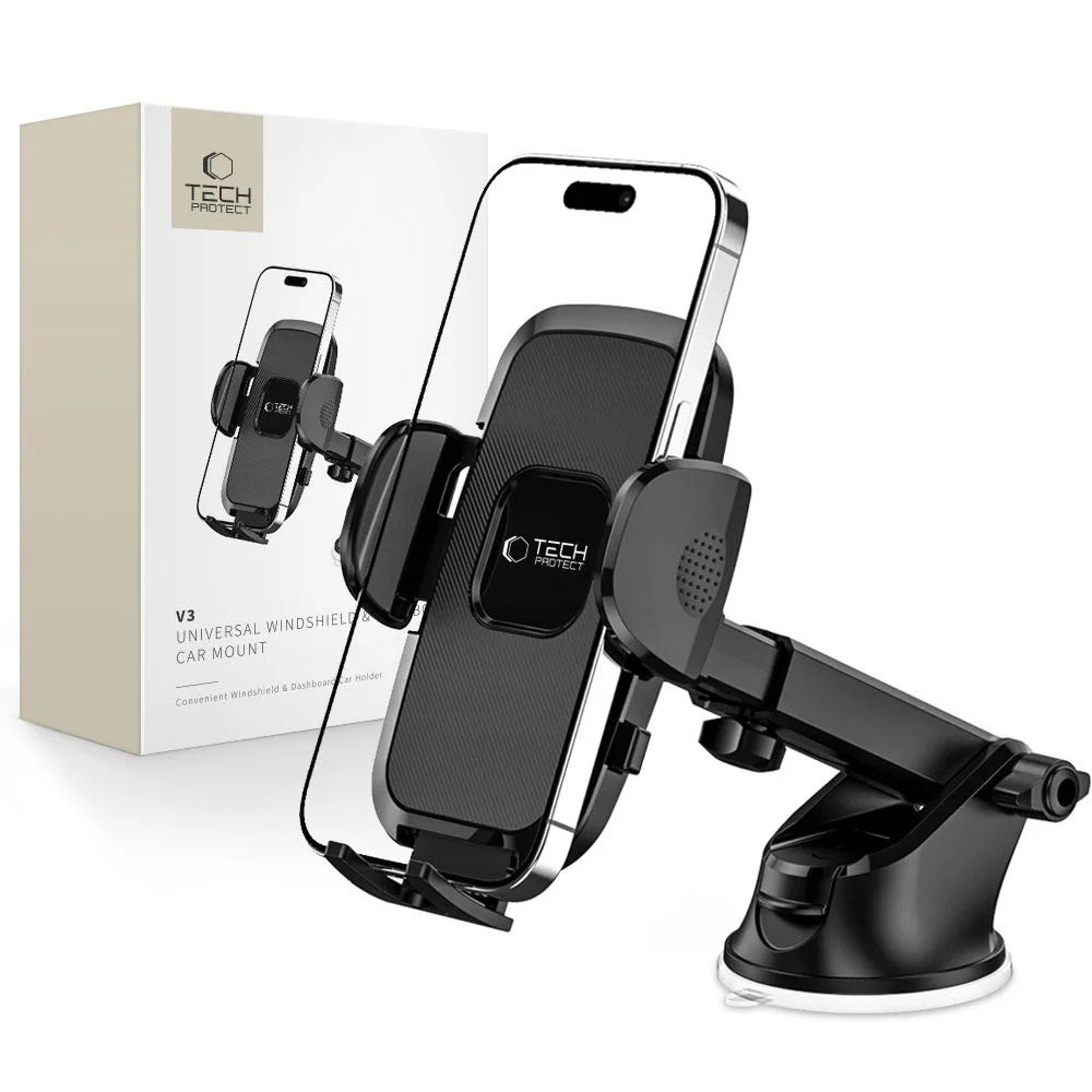 Tech-Protect V3 biltelefonhållare för vindruta/cockpit - svart