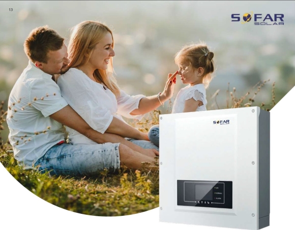CORAB PV-inverter 3-fas 6,6 kW AC Sofar 6,6KTLX-G3 2 MPPT WiFi DC-Switch