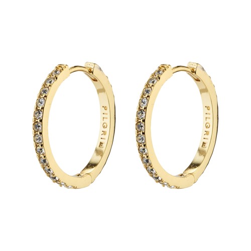 PILGRIM - EBNA Medium Crystal Hoops - Gold-Plated - 18 mm