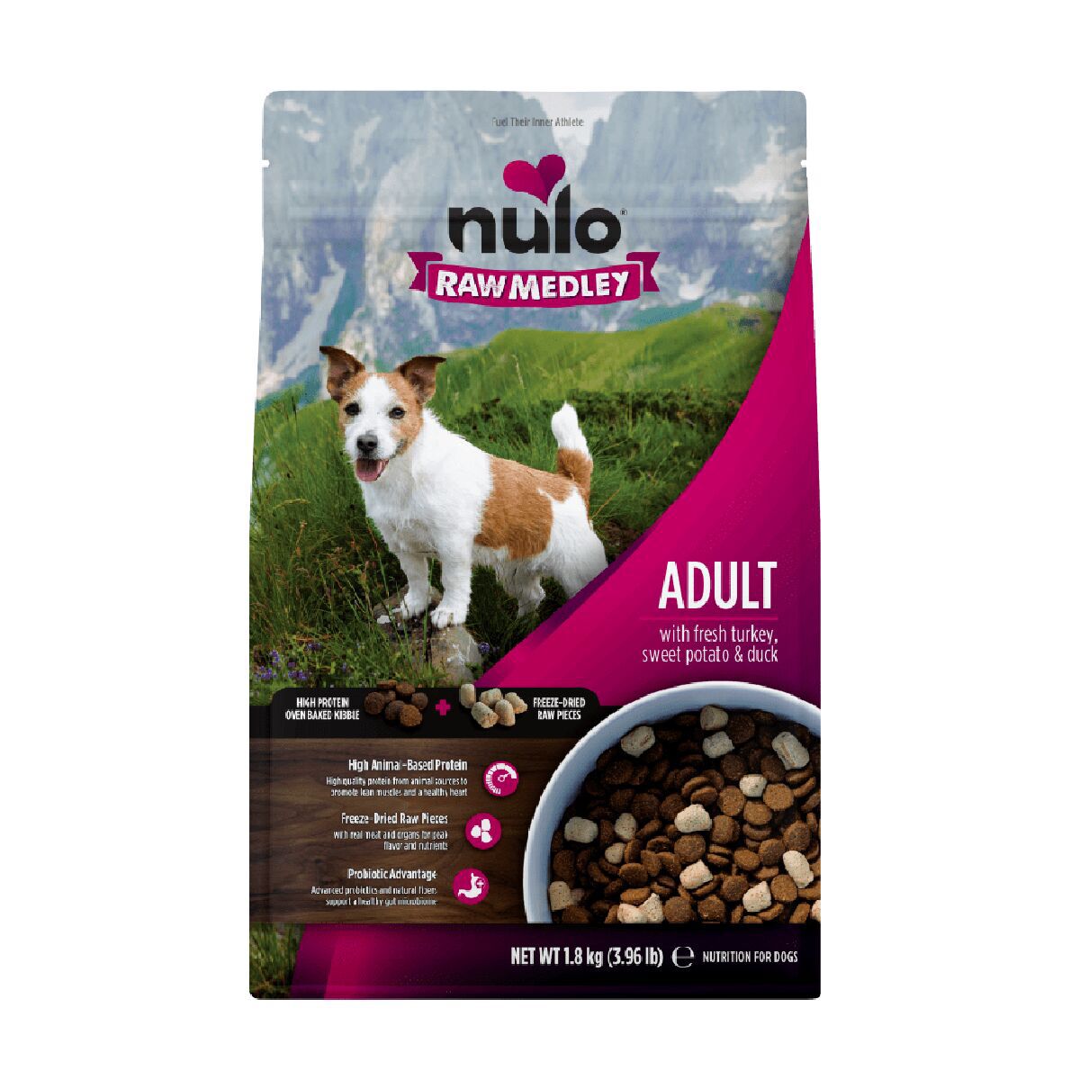 Nulo Raw Medley Dog Small Breed Adult Fresh Turkey, Sweet Potato & Duck Torrfoder till Hund 1,8 kg