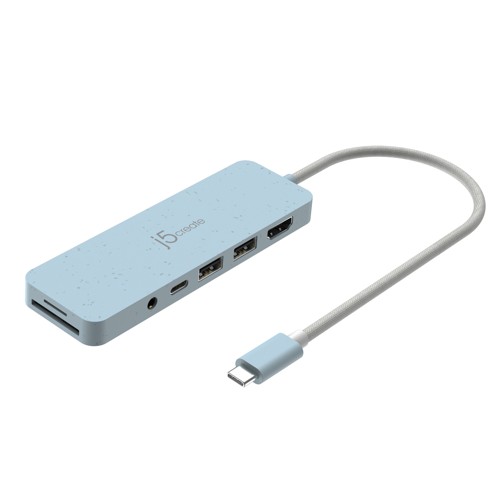 j5create USB-C Multi-Port Hub med 60W Strömförsörjning - Blå