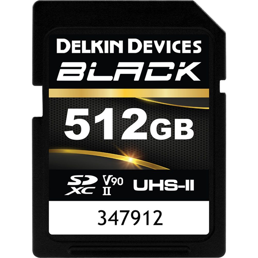Delkin SD BLACK Rugged UHS-II (V90) R300/W250 512GB Minneskort