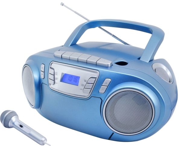 Soundmaster SCD5800BL boombox FM-radio CD-kassettspelare USB 3 W blå/silver
